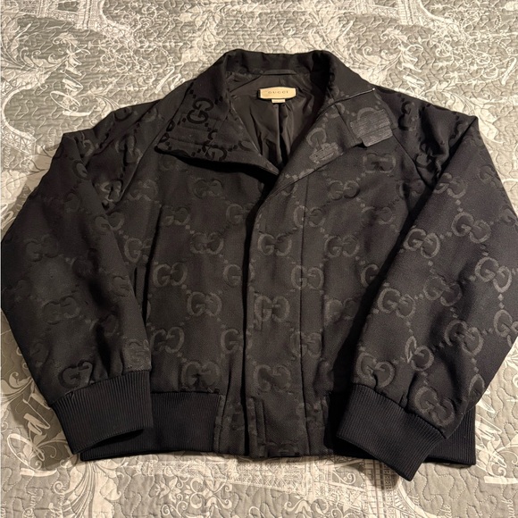 Gucci Other - Gucci Black Patterned Bomber Jacket
